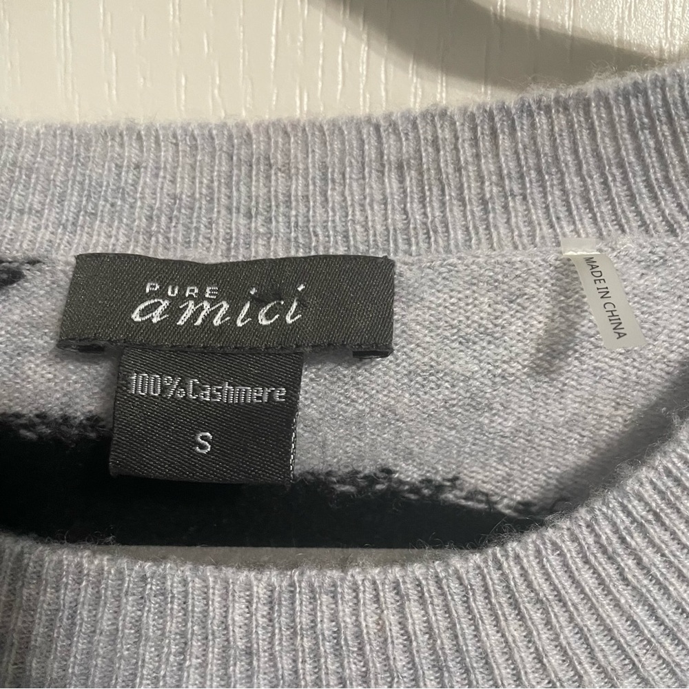 Pure Amici 100% Cashmere Camo Sweater Quiet Luxury Winter Cozy Soft - Picture 3 of 4